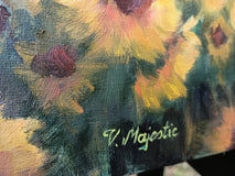 Original art for sale at UGallery.com | Sunflower Sunset by Viktoria Majestic | $625 | oil painting | 12' h x 12' w | thumbnail 4