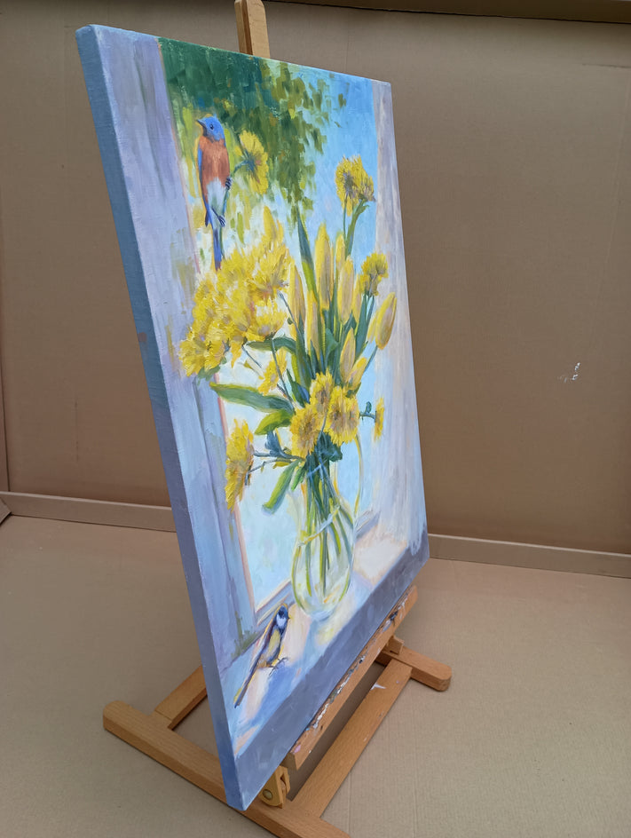 The Spring Morning Visitors by Viktoria Majestic |  Side View of Artwork 