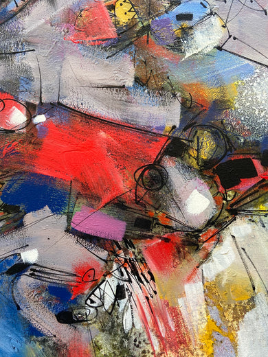 Abstract Red Turtle by Voskan Galstian |   Closeup View of Artwork 