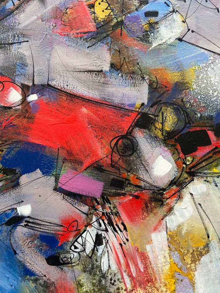 Abstract Red Turtle by Voskan Galstian |  Closeup View of Artwork 