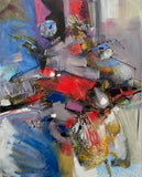 Original art for sale at UGallery.com | Abstract Red Turtle by Voskan Galstian | $1,575 | acrylic painting | 30' h x 24' w | thumbnail 1