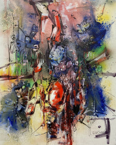 acrylic painting by Voskan Galstian titled Impression of Blue Sky