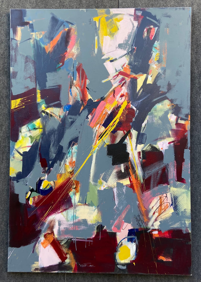 Red, Grey, Yellow by Voskan Galstian |  Context View of Artwork 