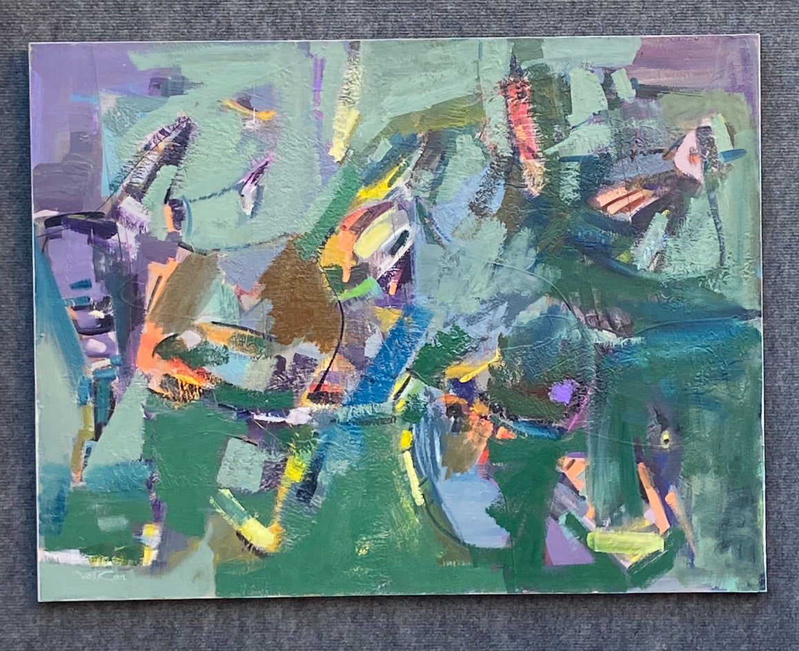 End of the Work Day by Voskan Galstian |  Side View of Artwork 