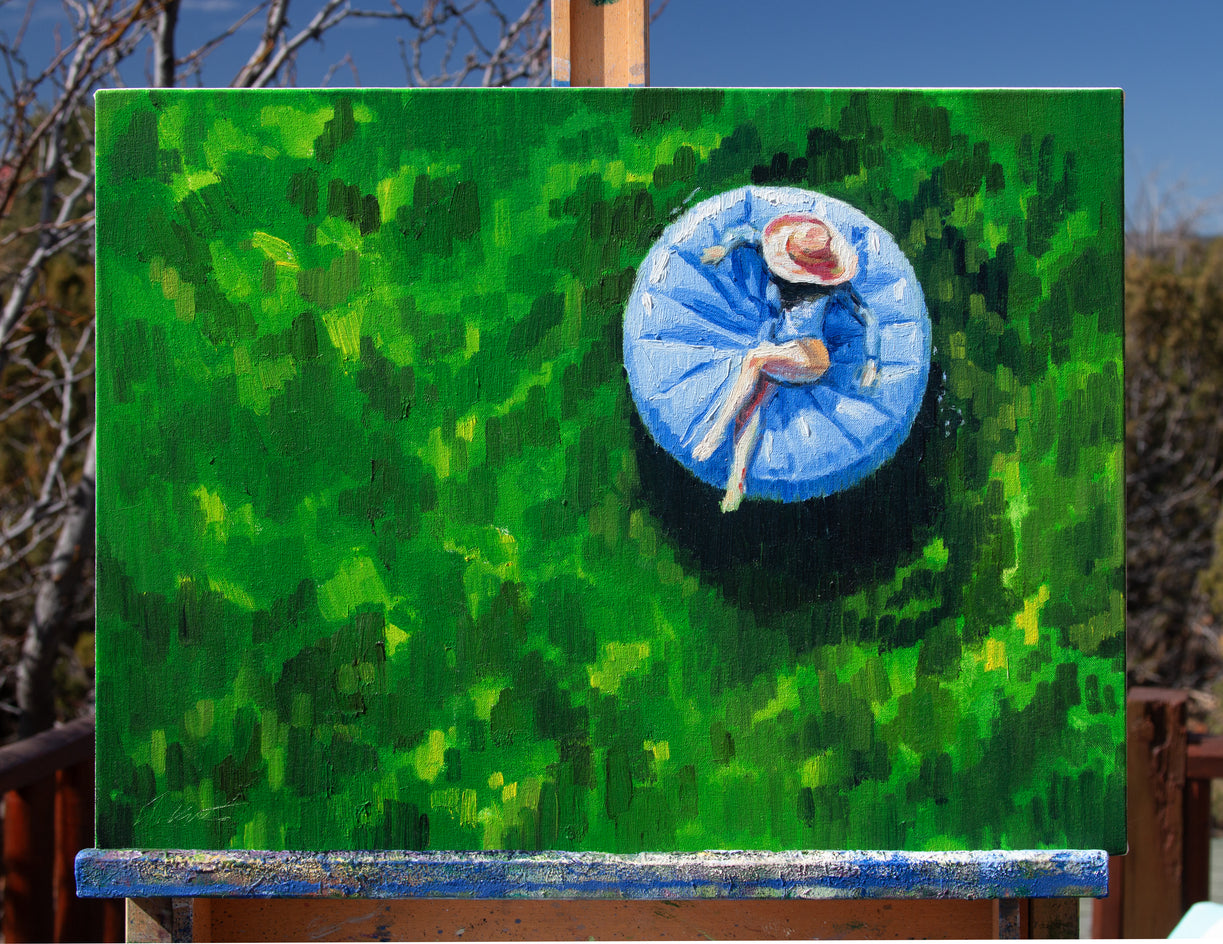 Echoes of Peace in Green and Blue by Warren Keating |  Context View of Artwork 