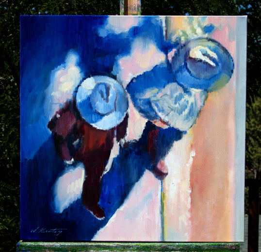 Hats and Shadows in Santa Fe by Warren Keating |  Context View of Artwork 