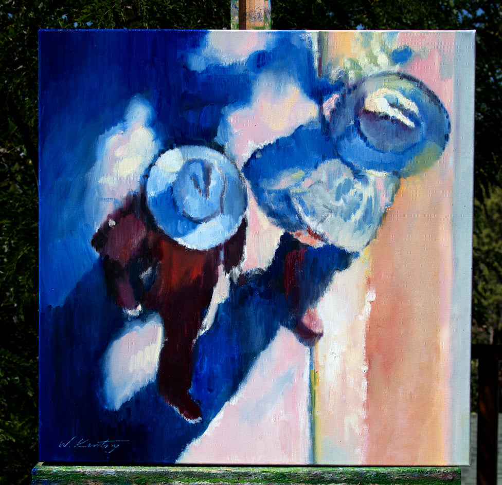 Hats and Shadows in Santa Fe by Warren Keating |  Context View of Artwork 