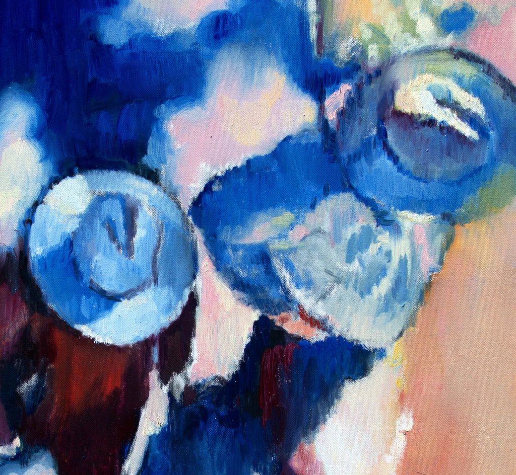 Hats and Shadows in Santa Fe by Warren Keating |  Closeup View of Artwork 