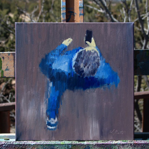 Impressionist Overhead in Blue by Warren Keating |  Context View of Artwork 