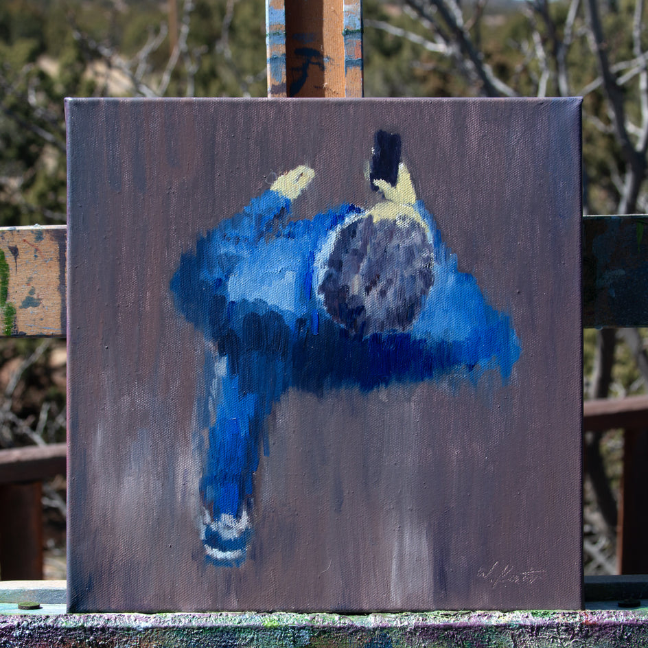 Impressionist Overhead in Blue by Warren Keating |  Context View of Artwork 