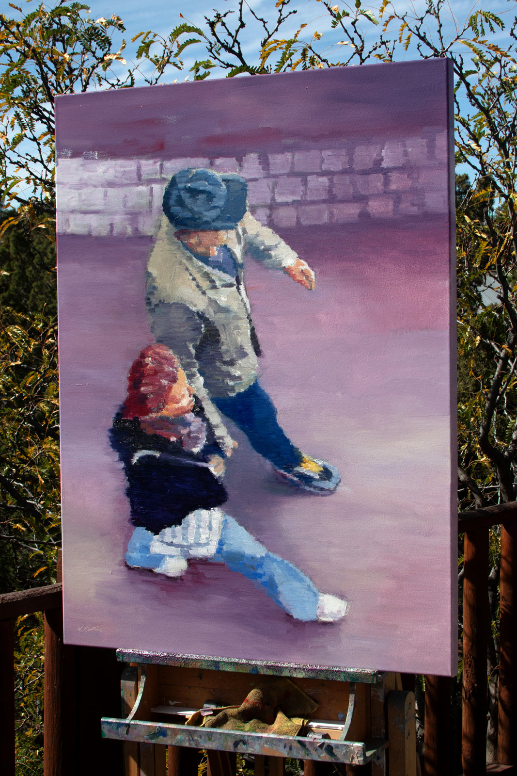 Two Figures in Purple Ambiance by Warren Keating - oil painting | UGallery