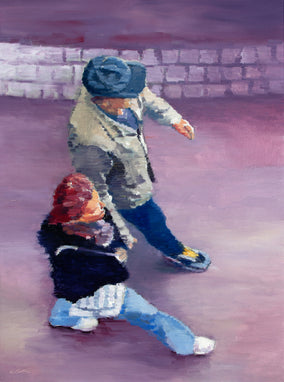 Original art for sale at UGallery.com | Two Figures in Purple Ambiance by Warren Keating | $5,600 | oil painting | 48' h x 36' w