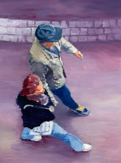 Two Figures in Purple Ambiance by Warren Keating | Artwork Main Image