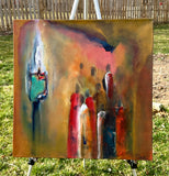 Original art for sale at UGallery.com | The Emerald Tablet by Yamilet Sempe | $1,150 | acrylic painting | 24' h x 24' w | thumbnail 3