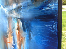 Original art for sale at UGallery.com | Blue Intuition by Yamilet Sempe | $3,700 | mixed media artwork | 36' h x 36' w | thumbnail 2