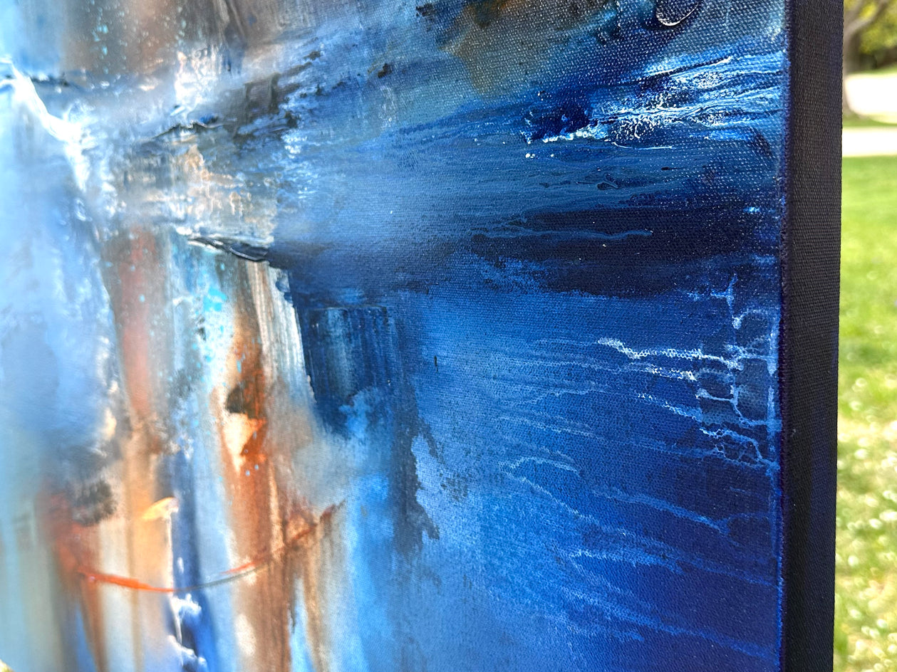 Blue Intuition by Yamilet Sempe |  Side View of Artwork 