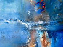 Original art for sale at UGallery.com | Blue Intuition by Yamilet Sempe | $3,700 | mixed media artwork | 36' h x 36' w | thumbnail 4