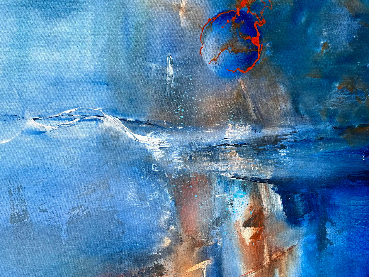 Blue Intuition by Yamilet Sempe |  Closeup View of Artwork 