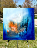 Original art for sale at UGallery.com | Enigma by Yamilet Sempe | $3,100 | mixed media artwork | 30' h x 30' w | thumbnail 3