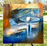 Original art for sale at UGallery.com | Holy Light by Yamilet Sempe | $3,700 | mixed media artwork | 36' h x 36' w | thumbnail 3