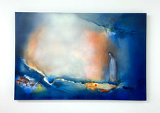 Original art for sale at UGallery.com | Spiritual Secret by Yamilet Sempe | $2,800 | mixed media artwork | 24' h x 36' w | thumbnail 3