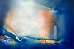 Original art for sale at UGallery.com | Spiritual Secret by Yamilet Sempe | $2,800 | mixed media artwork | 24' h x 36' w | thumbnail 1