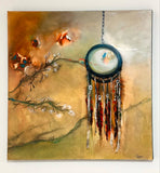 Original art for sale at UGallery.com | Trapped in Your Dreams by Yamilet Sempe | $2,200 | mixed media artwork | 36' h x 36' w | thumbnail 3