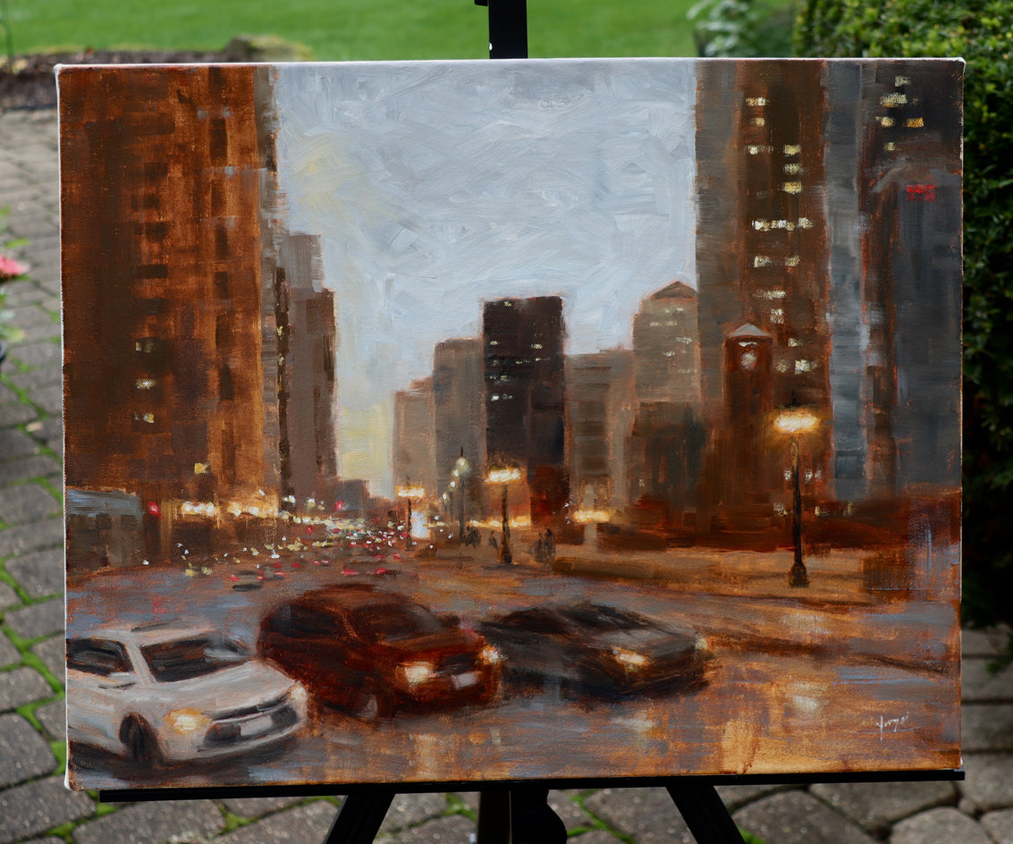 A Moment on Wacker Drive by Yangzi Xu |  Context View of Artwork 