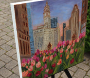 Original art for sale at UGallery.com | Blush of Spring by Yangzi Xu | $850 | oil painting | 18' h x 18' w | thumbnail 2