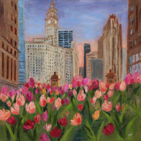 Original art for sale at UGallery.com | Blush of Spring by Yangzi Xu | $850 | oil painting | 18' h x 18' w