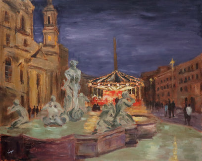 Holiday Magic at Piazza Navona by Yangzi Xu | Artwork Main Image
