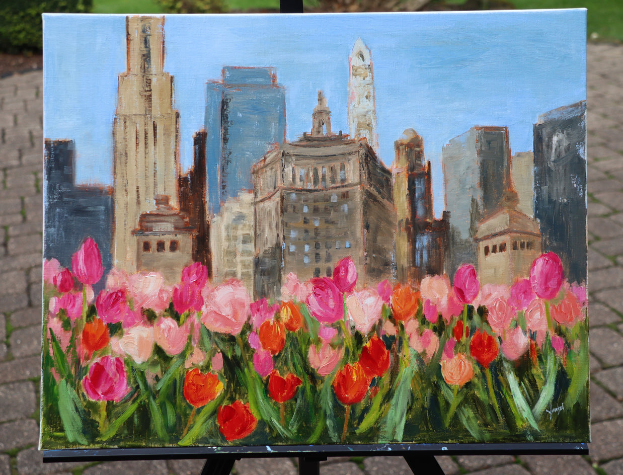 Magnificent Mile in Bloom by Yangzi Xu |  Context View of Artwork 