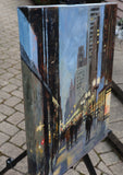 Original art for sale at UGallery.com | Michigan Ave Glow by Yangzi Xu | $950 | oil painting | 20' h x 16' w | thumbnail 2