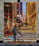 Original art for sale at UGallery.com | On a Winter’s Evening by Yangzi Xu | $450 | oil painting | 14' h x 11' w | thumbnail 3