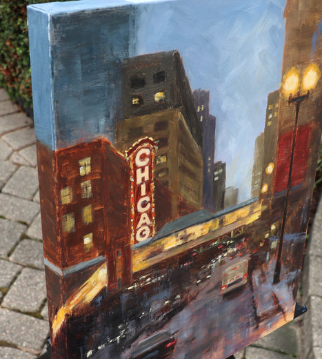 State Street Rhythm by Yangzi Xu |  Side View of Artwork 