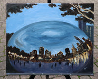 Original art for sale at UGallery.com | Summer Night's Bean by Yangzi Xu | $925 | oil painting | 16' h x 20' w | thumbnail 3