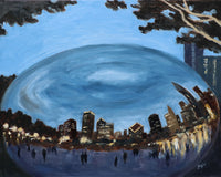 Original art for sale at UGallery.com | Summer Night's Bean by Yangzi Xu | $925 | oil painting | 16' h x 20' w | thumbnail 1