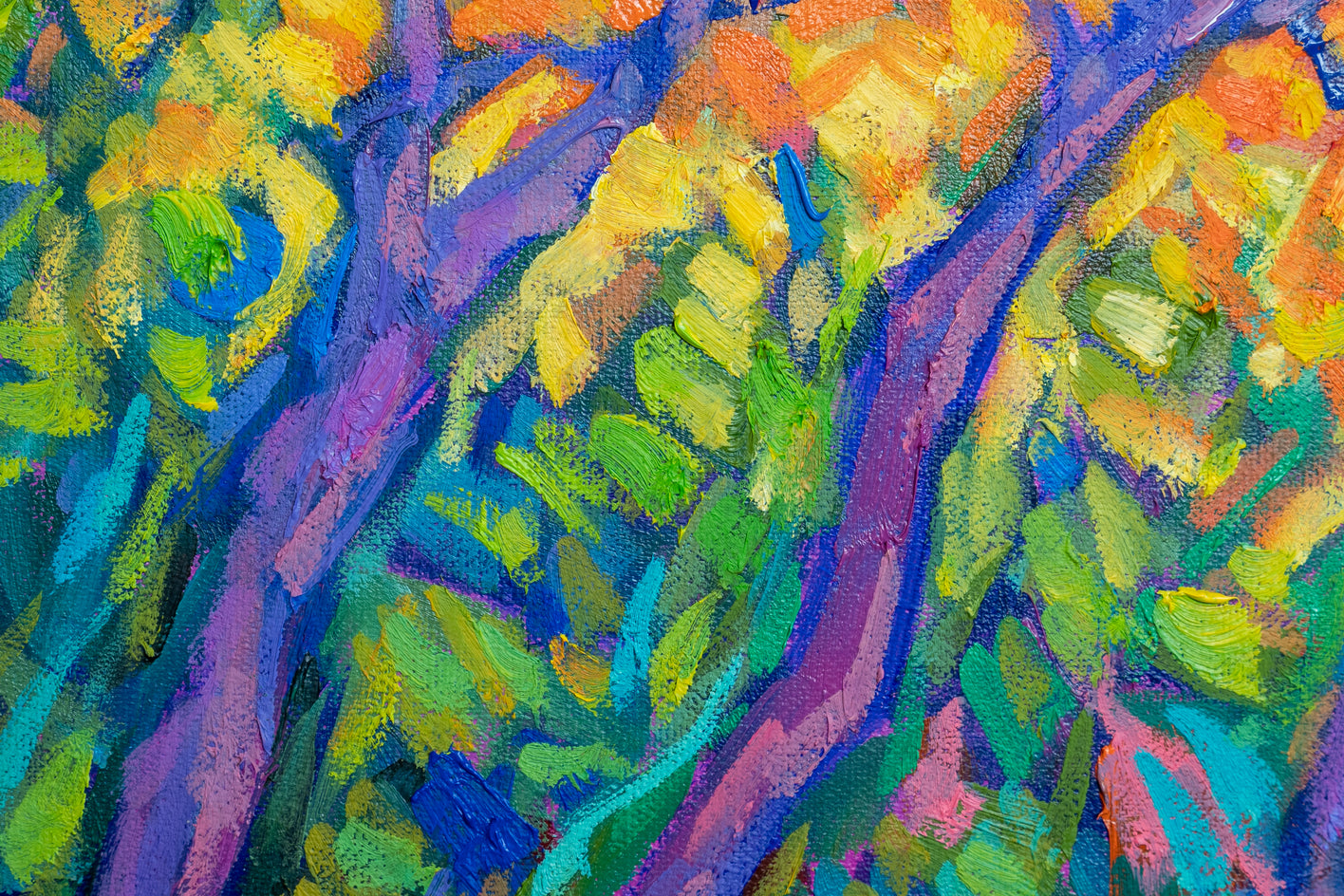 Autumn Forest by Tao Bai |  Closeup View of Artwork 