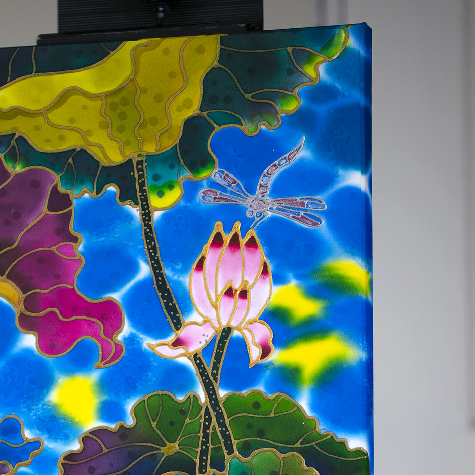 Friendly Fishes-3 by Yelena Sidorova |  Side View of Artwork 