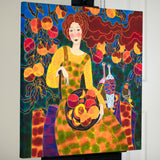 Original art for sale at UGallery.com | Peach Harvest Time by Yelena Sidorova | $1,800 | mixed media artwork | 30' h x 30' w | thumbnail 3