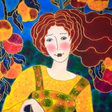 Original art for sale at UGallery.com | Peach Harvest Time by Yelena Sidorova | $1,800 | mixed media artwork | 30' h x 30' w | thumbnail 4