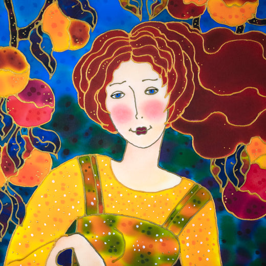 Peach Harvest Time by Yelena Sidorova |   Closeup View of Artwork 