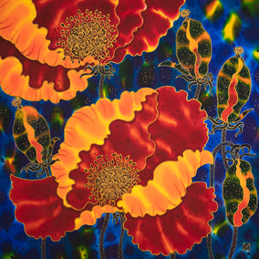 mixed media artwork by Yelena Sidorova titled Poppies-3