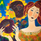 Original art for sale at UGallery.com | Sunflower Medley by Yelena Sidorova | $1,800 | mixed media artwork | 30' h x 30' w | thumbnail 4