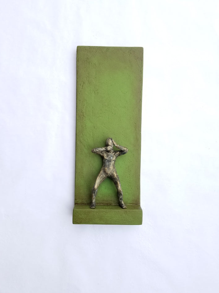 Small Being Standing on Green A by Yelitza Diaz |  Context View of Artwork 