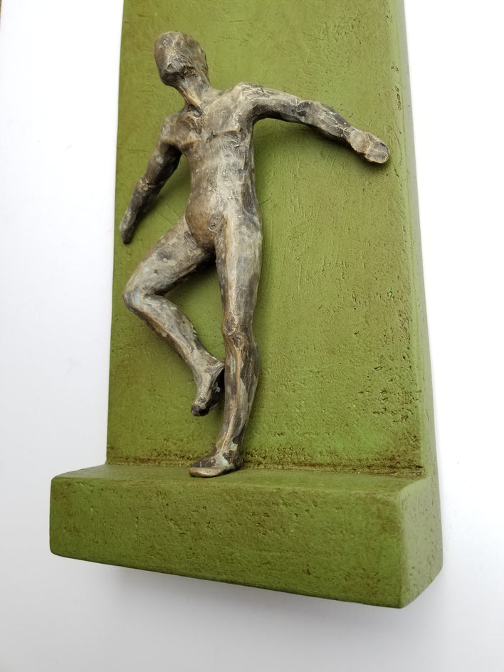 Small Being Standing on Green B by Yelitza Diaz |  Closeup View of Artwork 