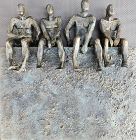 mixed media artwork by Yelitza Diaz titled Small Beings Sitting on Top