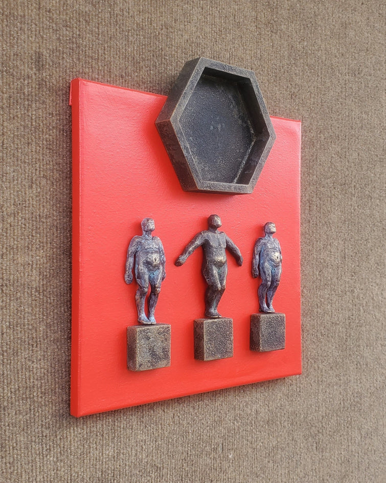 Balance IV (Red) by Yelitza Diaz |  Side View of Artwork 