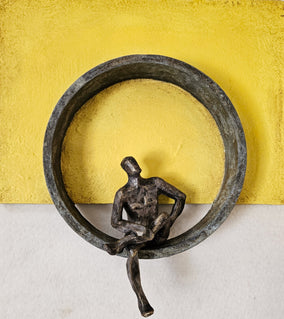 Original art for sale at UGallery.com | Serie Yellow: The Circle by Yelitza Diaz | $625 | mixed media artwork | 15' h x 14' w