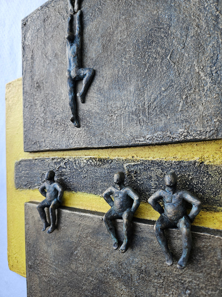 Serie Yellow: The Line by Yelitza Diaz |  Closeup View of Artwork 